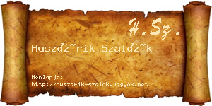 Huszárik Szalók névjegykártya